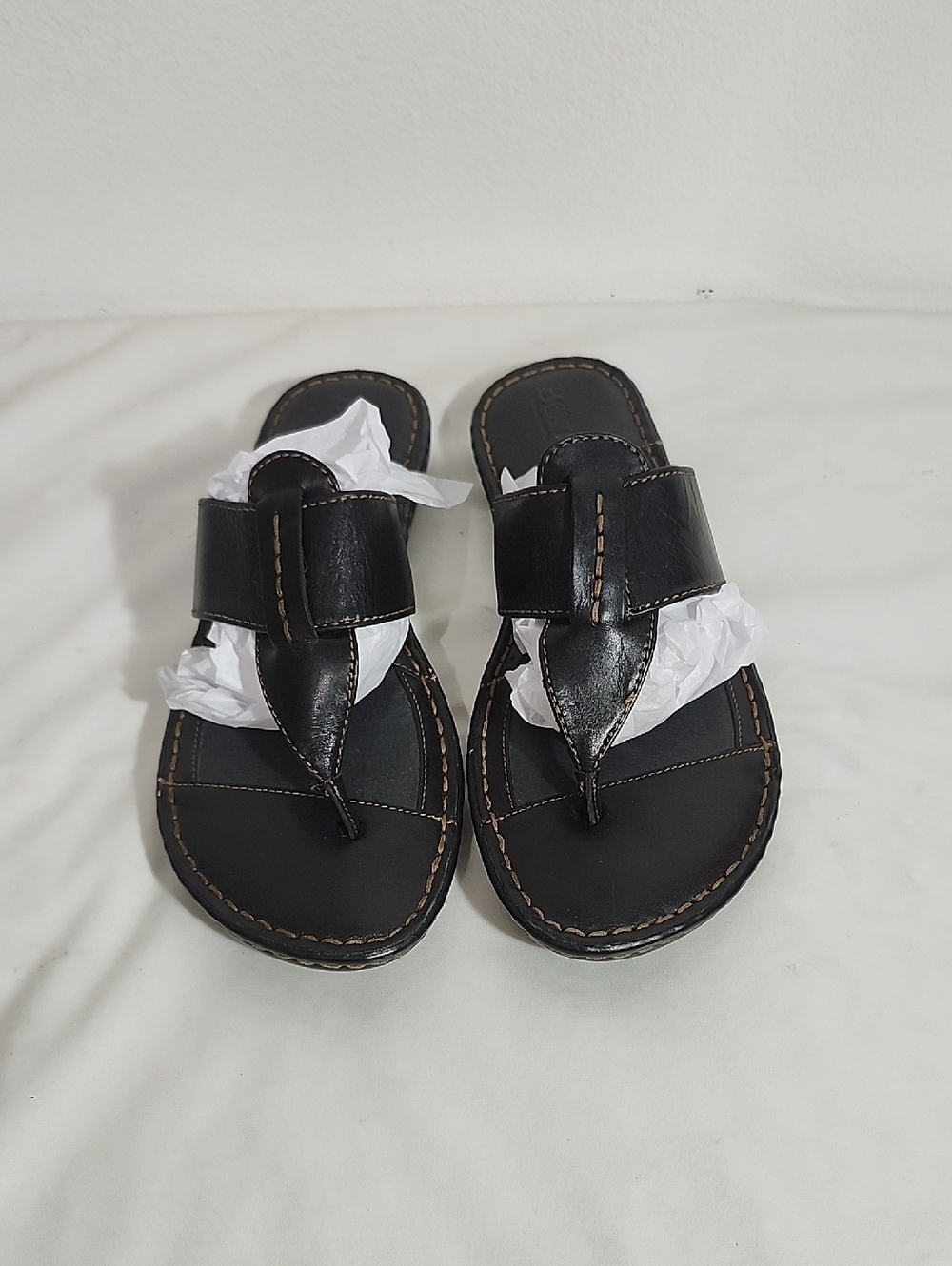 Born Black Leather Thong Sandals